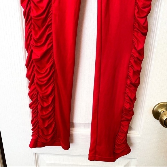 I.AM.GIA Pant Estella Ruched Front Zipper Stretchy Red Medium EUC - Picture 5 of 8